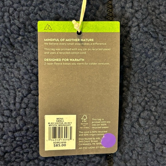 Alpine Design Sherpa Fleece Mens Jacket, Blue, Choose Size, NEW!! - Picture 4 of 13